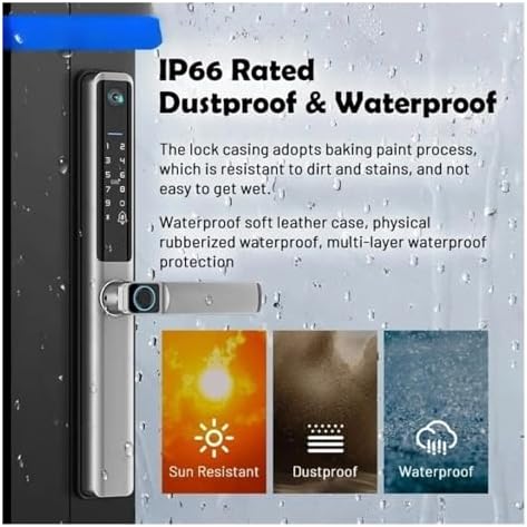 Waterproof Camera Fingerprint Door Lock