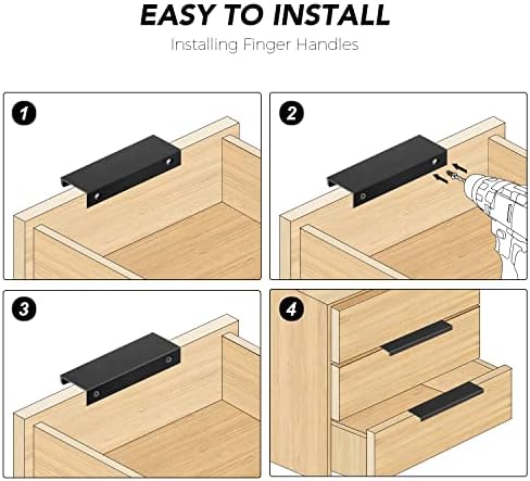Elegant Black Finger Pulls for Cabinets