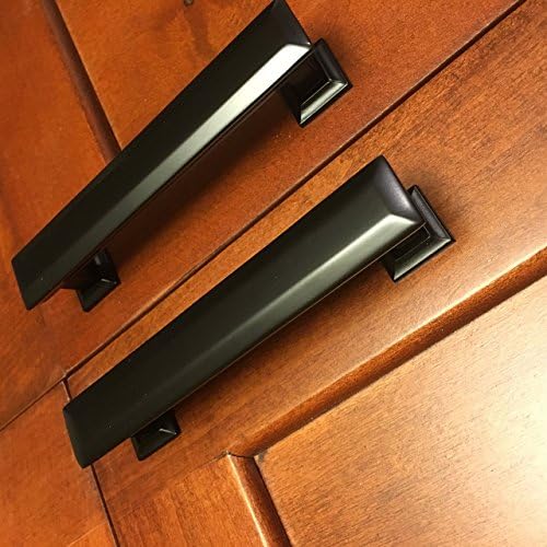 Southern Hills 4 Inch Matte Black Cabinet Pulls - Pack of 5
