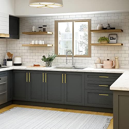 30 pack square cabinet pulls brushed brass stainless steel