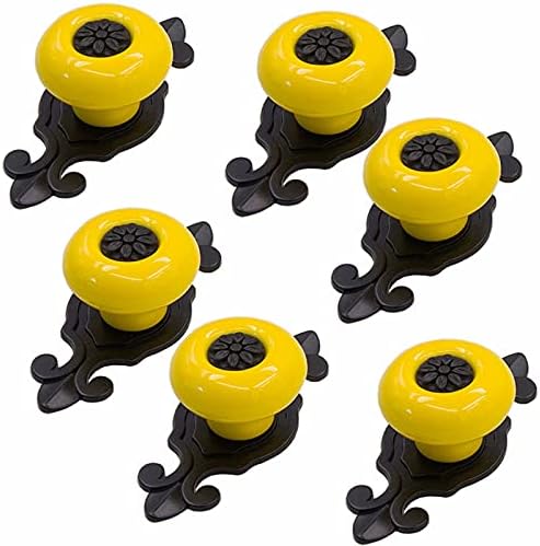 EFARMA 6-Piece Ceramic Knobs Black Back Plate
