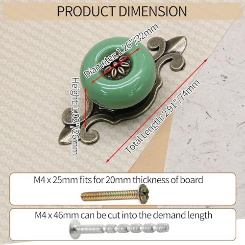 Ceramic Knobs Vintage Bronze 10pcs