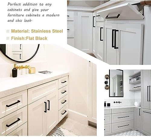GoldenWarm 5 Pack Black Cabinet Handles Maze 4 Square stainless steel
