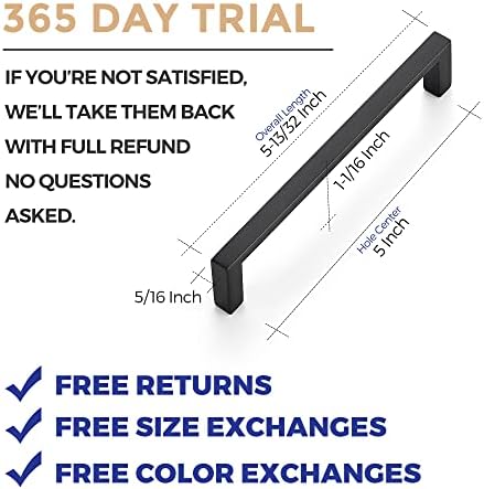Ravinte 10 Pack Matte Black Cabinet Pulls 5 inch Holes
