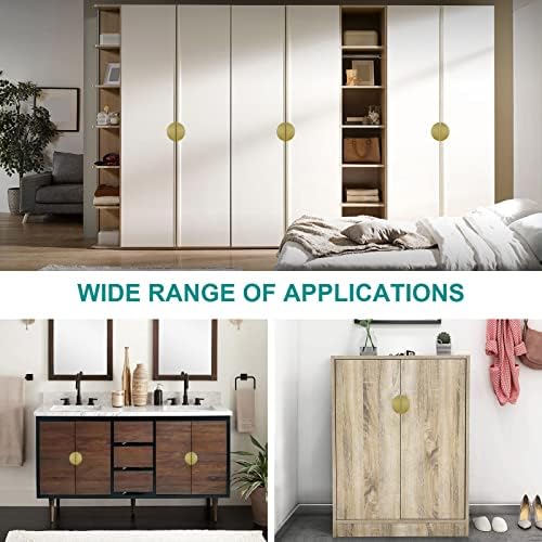 Premium 2-Piece Drawer Cabinet Pulls Brass Half-Moon Handles