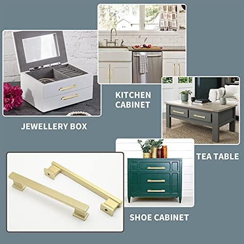 Modern brushed Satin brass 10 Pack 5 Drawer Pulls