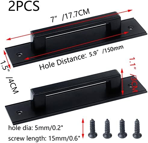 Tighall 7 Black Barn Door Pulls
