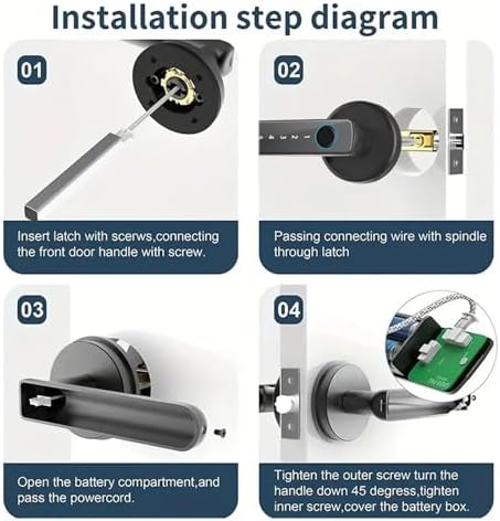FJZKTEG Biometric Door Lock with Password Fingerprint Security Silver