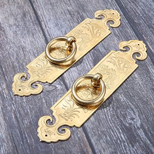Yetaha Antique Ring Pulls 2PCS 15cm Pure Copper Drawer Handles