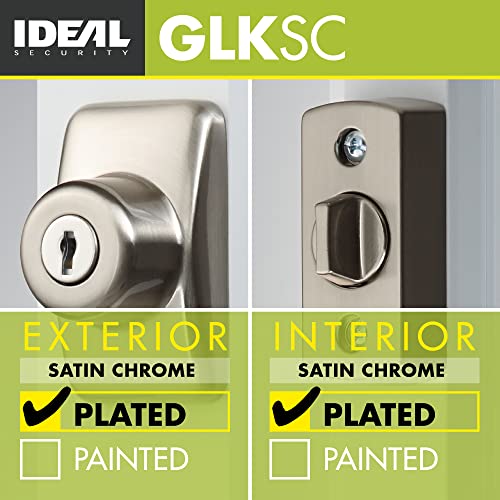 Ideal Security Key-Lock Satin Silver Storm Screen Door Deadbolt