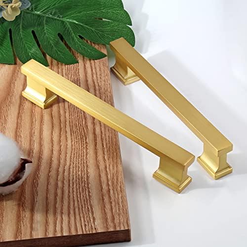 Modern brushed Satin brass 10 Pack 5 Drawer Pulls