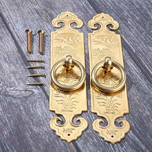Yetaha Antique Ring Pulls 2PCS 15cm Pure Copper Drawer Handles
